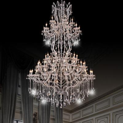 China Modern Hotel wedding banquet hall decoration hanging Candlestick chandelier luxury large Maria Theresa Crystal Chandeliers Lighting for sale