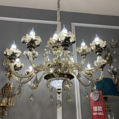 China Baccarat crystal chandelier European Luxury Lighting Decoration Crystal Chandelier Customized Modern Hotel Wedding Large Glass Curved Arm Crystal Chandelier for sale