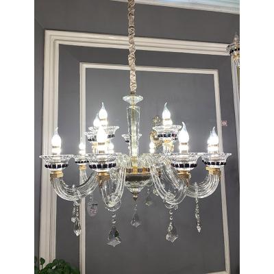 China Baccarat crystal chandelier Customized wholesale luxury modern villa hotel living room lighting decoration large transparent glass crystals for chandeliers for sale