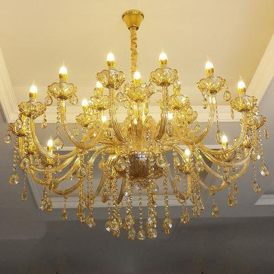 China Modern Luxury villa living room hotel restaurant decoration glass curved crystal chandelier crystal chandelier for sale