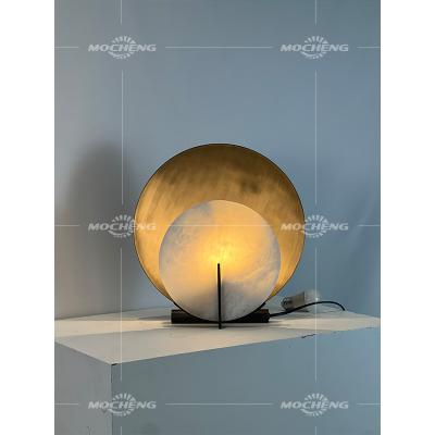 China Modern Modern Marble Table Lamp Home Decoration Living Room Bedroom Marble Iron Circular Led Table Lamp for sale