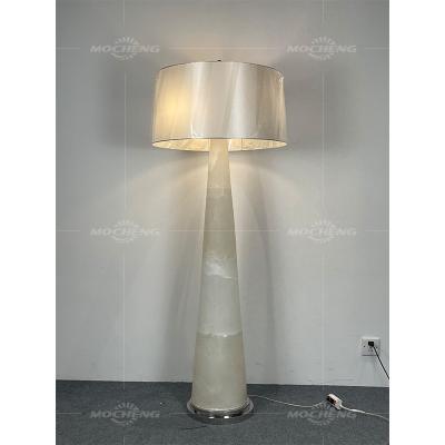 China Modern Modern living room luxury decoration fabric lampshade marble base floor lamp for bedside bedroom study designer floor lamp for sale