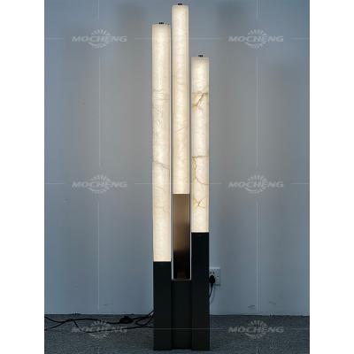 China Modern Custom Luxury Floor Lamp Marble Lampshade Family High-end Hotel Lighting Vertical Decorative Floor Lamp LED Modern Nordic Large for sale