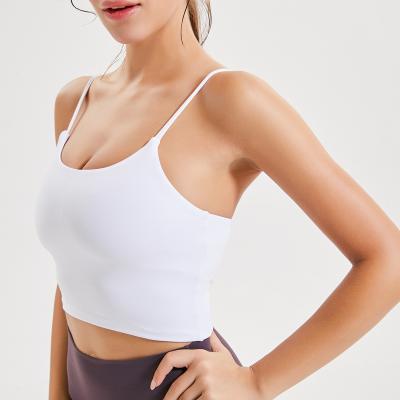 China Amazon Dropshipping Breathable Hot Women Gym Padded Sports Bra Fitness Yoga Crop Top Workout Shirts Yoga Tank Top for sale