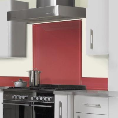 China Cheap Kitchen Backsplash Kitchen Wall Stained Red Glass Backsplash Glass Wall Panels For Kitchen for sale