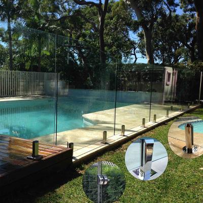 China Factory Wholesale Modern Outdoor Shatterproof Pool Barrier Flat Bar Deck Glass Railing for sale