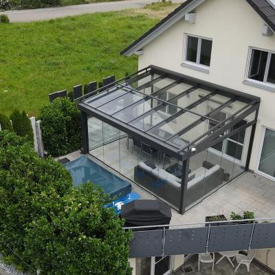 China New Model Modern Cottage Style Weatherproof And Wind Free Tempered Solarium Glass Home for sale