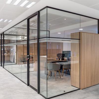 China Durable Modula Portable Frameless New Design Full Height Partition Office Thick Glass Walls for sale