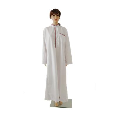 China Robe New Arrive Round Collar Muslim Thobe Stand Unique Simple Style Sheath Long Joint Robe For Arab Men for sale