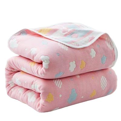 China Portable 100% Cotton Baby Comforter Baby Blanket Thick Gauze Quilt Pure Cotton Newborn Products Crib Sleep Blanket for sale