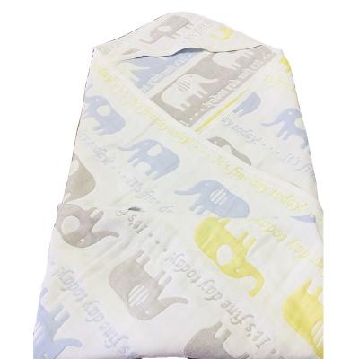 China Custom Wholesale Shrink-Resistant Baby Wrap Blanket Muslin Cotton Double Gauze Fabric In Stock for sale