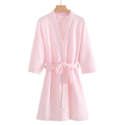 China New 100% luxury high quality QUICK DRY cotton five star waffle style bathrobe for hotel for sale