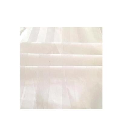 China 100%cotton 60*40 173*120 breathable experienced manufacturer fabric 1cm white stripe satin fabric for bedding sets for sale