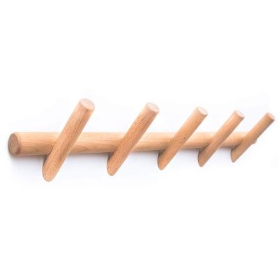 China Newest Design Good Quality Popular Bamboo Coat Rack Hanger Hanger Viable With Hooks for sale