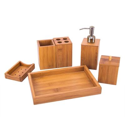 China Top Quality Viable Widely Used Vanity Bamboo Bathroom Accessories Set for sale