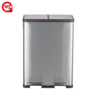 China Sustainable Kitchen Stainless Steel Foot Pedal Waste Matching Trash Bin for sale