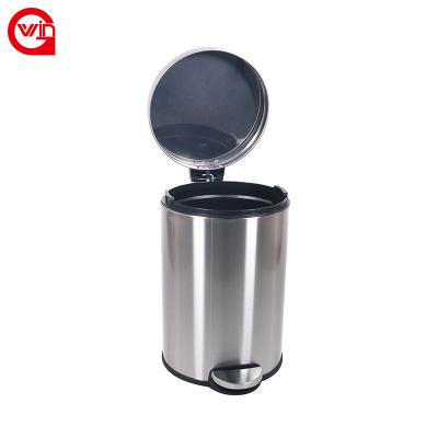 China Hot Selling Durable Metal Bathroom Trash Can Touch Stainless Trash Cans Waste Bin Foot Pedal Waste Bin for sale