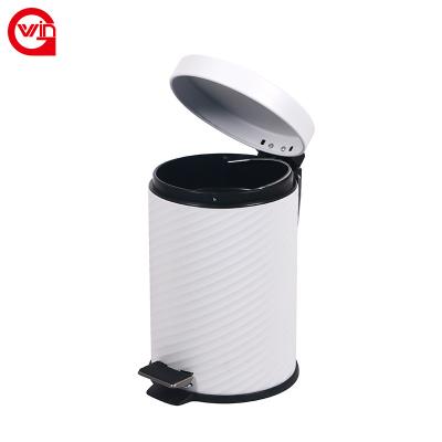 China 2021 New Products Store Viable Flower BinTrash Can Stainless Steel Food Waste Bin Foot Pedal Waste Bin for sale