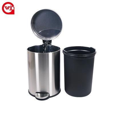 China New Design Sustainable Plastic Metal Products Stainless Steel Street Office Refrigerator Waste Foot Pedal Public Indoor Garbage Bin for sale