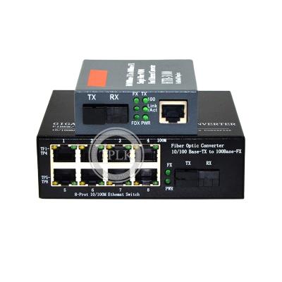 China FTTH RJ45 Fiber Transceiver 100M Port 8 Fiber HTB3100 8 RJ45 Port Ethernet Media Converter for sale