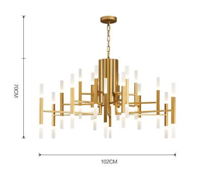 China Fashion Ceiling Lamp Chandelier Metal Postmodern Luxury Living Room Led Gold Gold Lighting Pendant Lights for sale