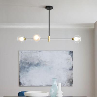 China Nordic New Arrival Kitchen Pendant Lighting 3 Globe Island Light Black and Gold Pendant Lights for sale