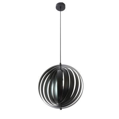 China Contemporary Modern Adjustable Metal Globe Pendant Light Fixtures With Black Painting Ring Color For Living Room for sale