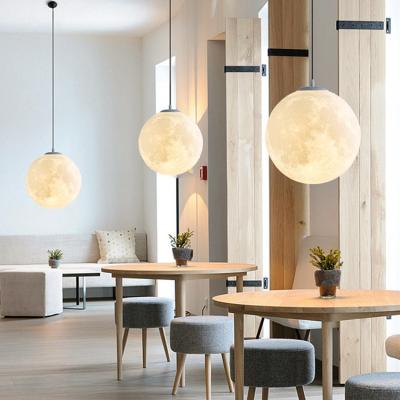 China Modern Modern Home Decorative Lamp 3D Printing Ball Nordic Night Moon Mars Light Hanging Lights for sale