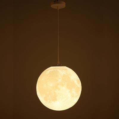 China Nordic Modern Creative 3D Pendant Light Chandelier Printing Moon Light Kitchen Lighting Hanging Pendant for sale