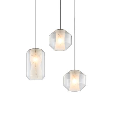 China DJJLight 2022 Modern Designer Modern Fancy Marble Single Glass Pendant Light Dining Hanging Chandelier Light for sale