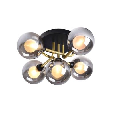 China Contemporary Modern Indoor Home Decor Lighting Fixture Glass Ball Living Room Ceiling Light Lamps for sale