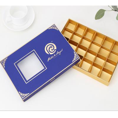 China Recyclable Custom Blue Cardboard Package Cake Wedding Chocolate Gift Box for sale