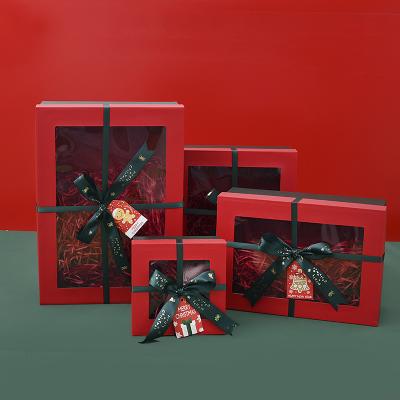 China New Creative Red Green Christmas Eve Recyclable Christmas Gift Box Christmas Packing Box Gift Packing Box for sale