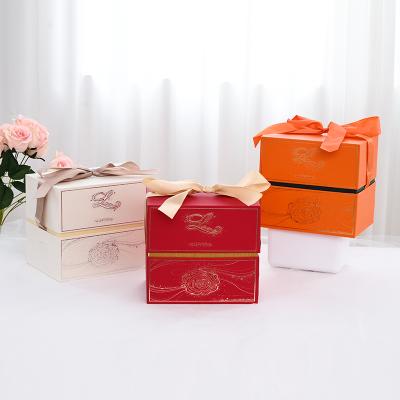 China European style handmade high-end bowknot surprise gift packaging box luxury wedding sky and earth cover gift box for sale