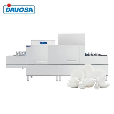 China High Efficient Double Tank Conveyor Long Line Commercial Catering Equipment Dishwasher for sale