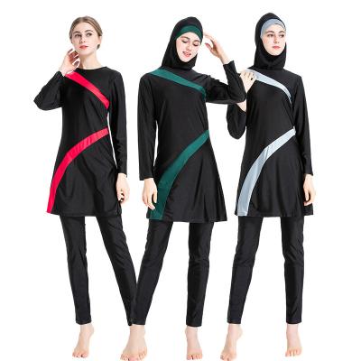 China Fast shipping custom wholesale fitness swimwear plus size s-6xl swimsuit bikini traje muslim swimwear three piece set for sale