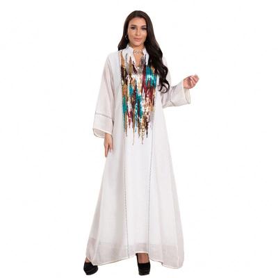 China Custom Logo Polyester GANE RTS Abayas Burka Denim Traditional Islamic Muslim Clothing Kaftan Muslim Eid Dress Plus Size Prayer Dress for sale