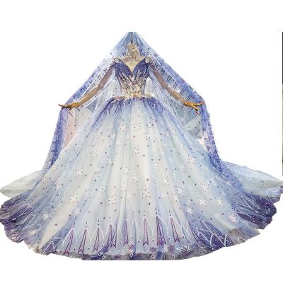 China Fast Delivery OEM/ODM Logo New Blue Adult Children Anti-wrinkle GANE XXS-4XL Dinner Host Party Night Muslim Muslim Islamic Wedding Dress for sale