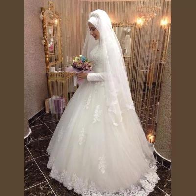 China Wholesale fast shipping Anti-wrinkle OEM ODM custom made white plus size modest luxury muslim wedding dress muslim hijab women abaya long sleeve for sale