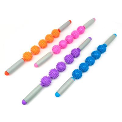 China Portable New Design Foam Spike Roller with Yoga Stick Bar Muscle Thorn Point Massage Stick for sale