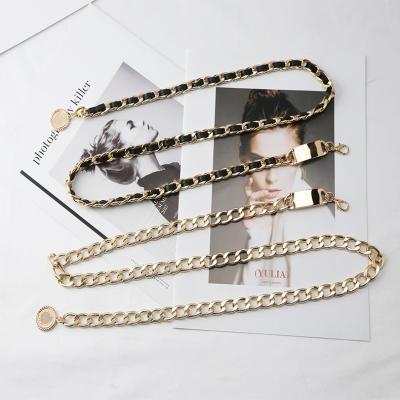 China Direct sales classic metal factory waist skirt chain women's retro with fashion decoration chain thin belt ns trend metal wild ch for sale