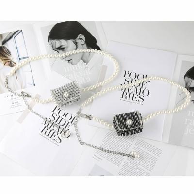 China Factory direct sales fashion matching sub-chain W dress small perfume pearl belt accessories rhinestone female small bag decoration for sale