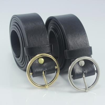 China Casual Style Stain Korean Round Buckle Belt Lady's Square Belt for sale