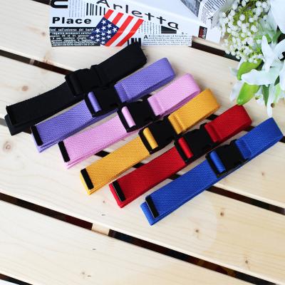 China PunkHip style factory buckle plastic canvas belt direct female tactical pin hop solid color for sale