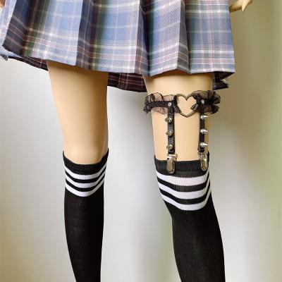 China Factory direct sales punk European and American style lace heart cuffs garter belt for sale