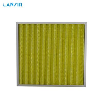 China Lansir Factory Made Industrial Grade F5 F6 F7 F8 Medium Efficiency F9 Pleated Panel Air Filter for sale