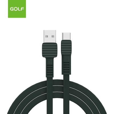 China MP3/MP4 Player GOLF Customized USB To Type C Mobile Phone Charger Cables 2.4A Material Fast Charging Braided Flat Type Cable Charger For Mobile for sale