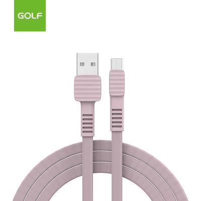 China MP3/MP4 Player GOLF Wholesale Price 1m Universal Length Micro Charging Cables Braided Android Cable Flat Material Charger 2.4A Fast Charging for sale