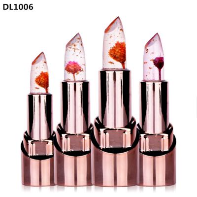 China OEM Waterproof Lipstick Gold Foil Jelly Flower Temperature Color Changing Lipstick for sale