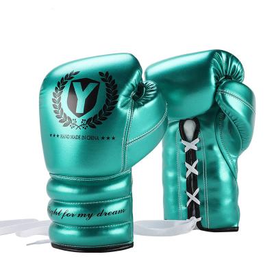 China Universal High Quality Training Lace Up Microfiber Leather Kickboxing Gloves For Gym Boxing Fitness for sale